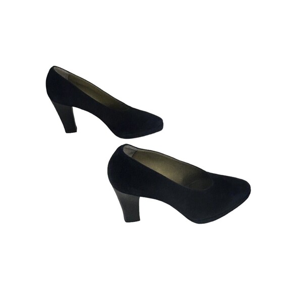 Yves Saint Laurent YSL Blue Suede Pumps Shoes Block Heel MISMATCHED 7M & 7N Vtg - Picture 8 of 15